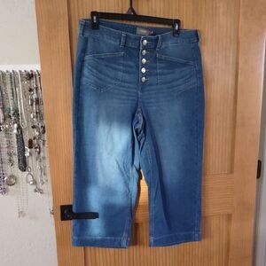 Torrid Blue Ankle Jeans with Button Detail